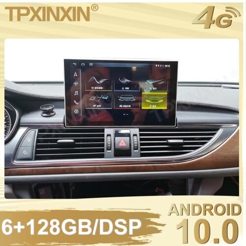 6+128G For Audi A6 2012 -2018 Android 10.0 Car Stereo Radio Tape Recorder Multimedia video player GPS navigation Carplay system