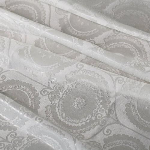 Retro style paisley pattern shiny metallic pure silk fabric,white,140cm width,sewing for blouse,skirt,dress,craft by the yard