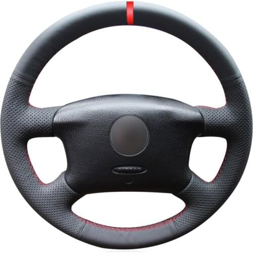 Black Artificial Leather Car Steering Wheel Cover for Volkswagen VW Passat B5 1996-2005 Golf 4 1998-2004 Seat Alhambra
