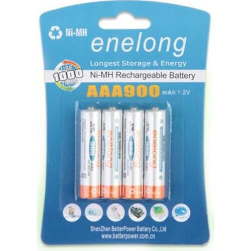 A Pack of 4pcs Enelong 1.2V 900mAh AAA Batteries NI-MH Rechargeable Battery for Camera TV Remote Car Toys