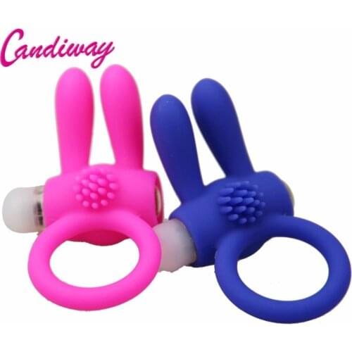 Rabbit cock ring vibration Powerful AV Mini finger G-Spot Vibrator adult sex toys for men clitoris Delay Premature Ejaculation