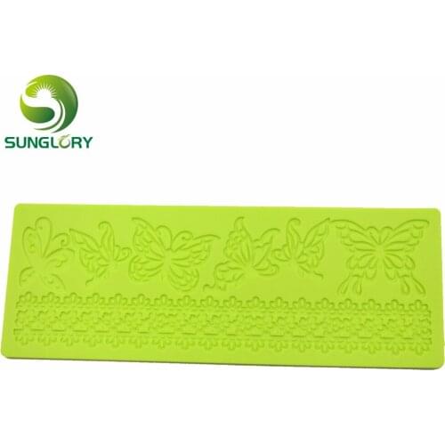 Butterfly Silicone Mold Flower Cake Lace Mat DIY Cupcake Sugar Lace Mold Wedding Decoration Fondant Mold Baking Tools For Cakes
