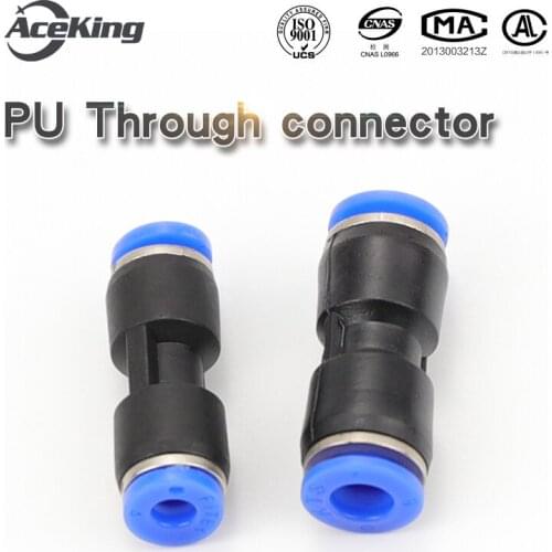 Pneumatic joint PU4mm PU6mm PU8mm PU10mm PU12mm PU16mm outer diameter hose one-touch push-through gas fittings plastic quick joi