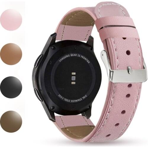 20MM Leather Strap for Samsung Galaxy Watch 3 41mm/42mm/Active 2 1 Bracelet for Garmin Venu/Vivoactive 3/Vivomove HR Watchband