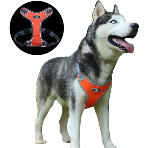 Dog Harness Vest Adjustable Reflective Breathable Mesh Harnesses For Medium Large Dog Breast-band Husky Alaskan Pet Accessories