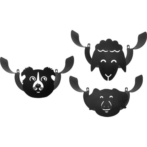 Cute Iron Rack Black Animal Toilet Paper Roll Holder Storage Stand Home