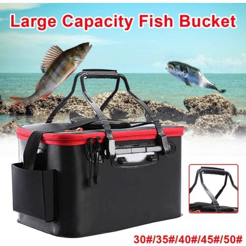 Fishing Bucket Foldable Portable EVA Fishing Bag Live Fish Box Multi-Functional Fish Live Lure Bucket Fishing Tackle Storage Bag