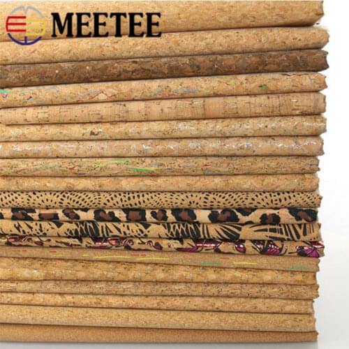 Meetee 90X138cm Natural Cork Imitation Leather Fabric Printed PU Bag Decoration DIY Luggage Home Shoes Gift Accessories SL006