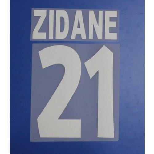 Super A 1999 2000 Juven home ZIDANE soccer jersey number font print, Hot stamping patches