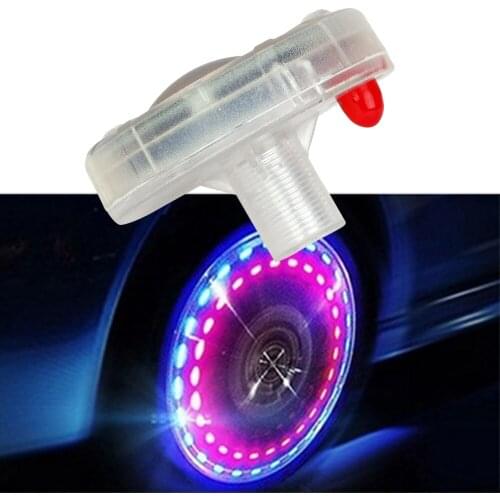 Car Bicycles Wheel Light Air Caps Decor Lamp Valves Colorful Car-styling Tire Valve Caps Solar Energy LED Light 1 Piece