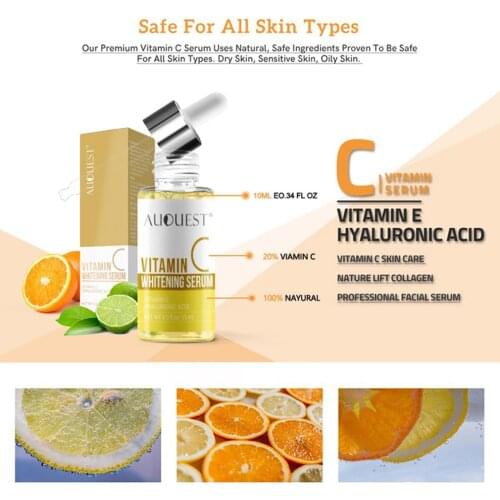 Vitamin C Face Serum Remove Freckle Facial Skin Care Black Dark Spot Remover Light Skin Brighter Serum 15ml