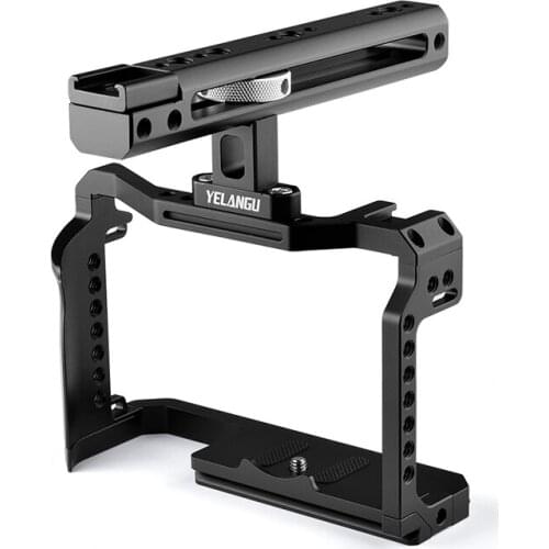 Yelangu Professional Video Camera Cage Mount Stabilizer Rig with Top Handle For Canon EOS R5 R6 Camera