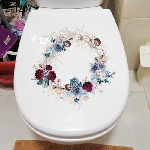 ZTTZDY 24.9×24.6CM Creative Modern Art Wreath Living Room Wall Stickers Fashion Toilet WC Decor T2-1324