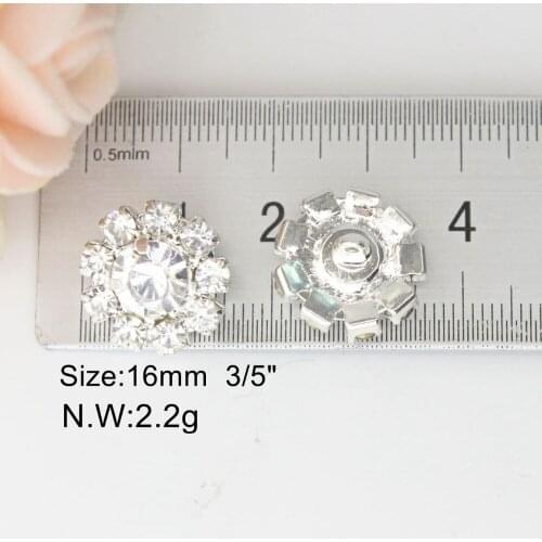 16mm Rhinestones Shank Button Plating Decorative Buttons In Metal Custom With Upholstery solid Brass Shank For Coat 10pcs