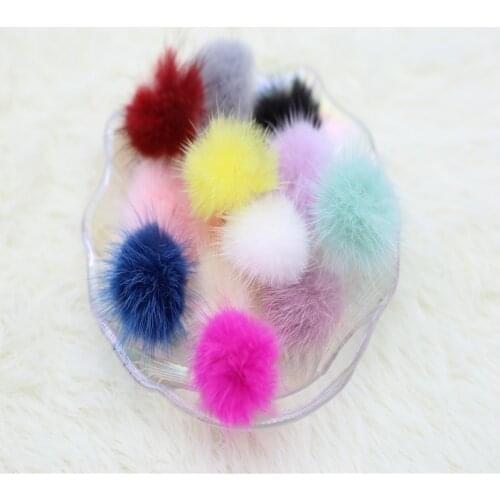 25/30/40mm ColorFur Ball Pompon Ornaments Real Plush Jewelry Fox Fur Ball Car Keychain Hairpin Diy Handmade Accessories
