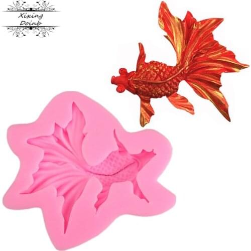 3D goldfish shape food grade silica gel mold chocolate cake pudding jelly silica gel mold DIY cake decoration baking tool
