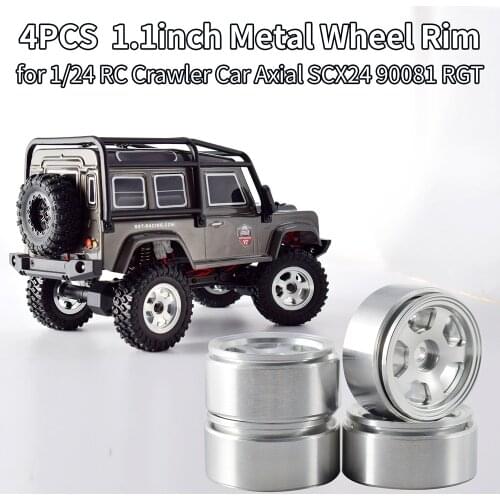 4PCS Micro Wheel 1.1inch CNC Metal Beadlock Rims for 1/24 RC Crawler Car Axial SCX24 90081 RGT Upgrade Part