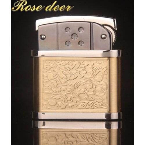 Cigarette Accessories Simple fashion Butane gas metal lighter Side wheel mode High-grade lighters