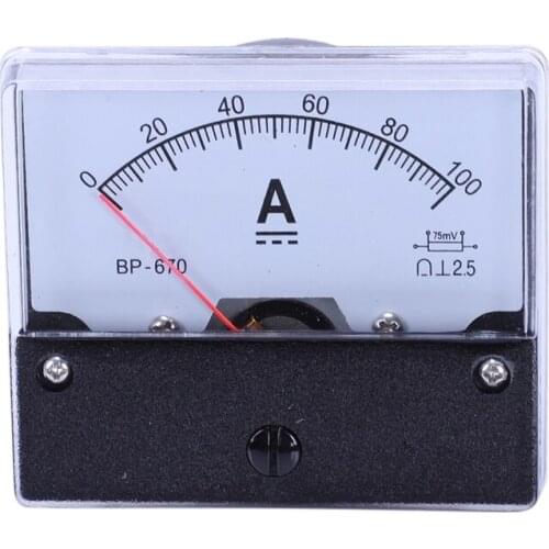 DC 100A Analog Panel Ampere Current Counter Ammeter Meter DH-670