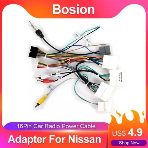 Bosion 16Pin For Nissan ISO Wiring Harness Car Radio Adaptor Connector Wire Plug Kit Cable Adapter For Nissan Cars Plug and play