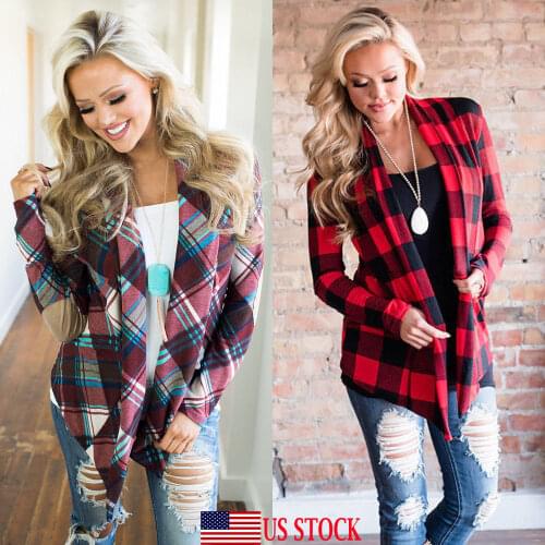 Brand New Fashion Winter Jacket Coat Outfit Women Soft Red Plaid Check Detachable Hood Flannel Shirt Top Women Casual Clothes