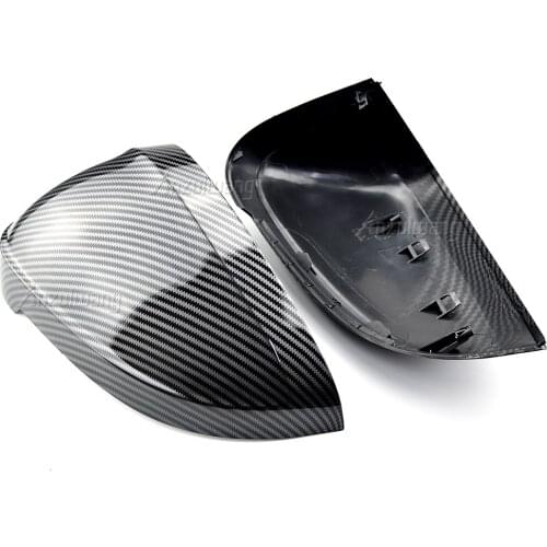 For Audi A4 A5 S4 S5 B9 Car Rearview Mirror Cover Side Wing Protect Frame Covers Trim Carbon black and bright black