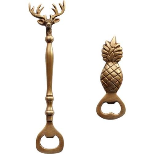 Handmade Brass Full Copper Pineapple Deer Creative Beer Screwdriver Cool Bottle Bottle Lifting Device bottle opener