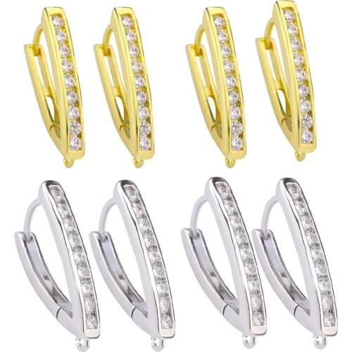 1 Pair DIY Jewelry Making Earring Top Quality Cz Gold Small Hoop Earrings For Women Korean Earings Fashion Jewelry 2020