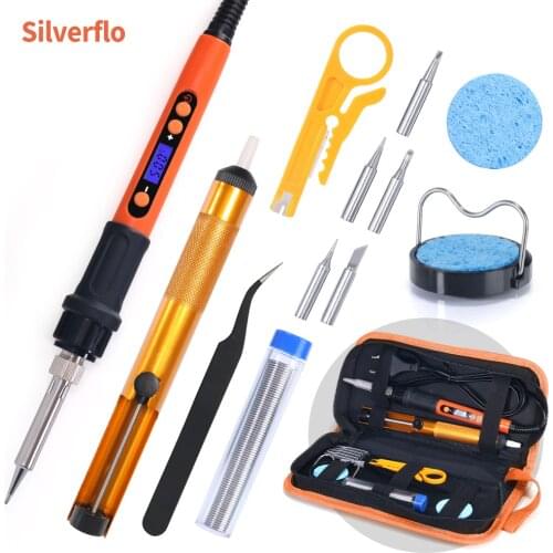 928D 100W Soldering Iron Kit with Slot Heating Element 500 Celsius Digital Temperature Adjustable Soldering Iron Station