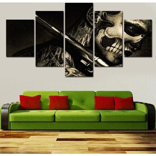 Wall Art Canvas Painting HD Prints Living Room Modern Home Decor Skull 5 Pieces Movie Modular Cuadros Pictures Artwork Poster