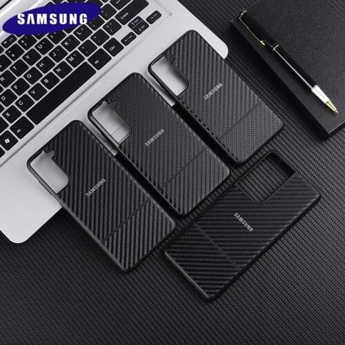 Original Samsung S20 S21 Plus Ultra S21FE Note 20 Ultra Carbon Fiber Silicone Case Full Protection Drop Soft Cover Phone Shell