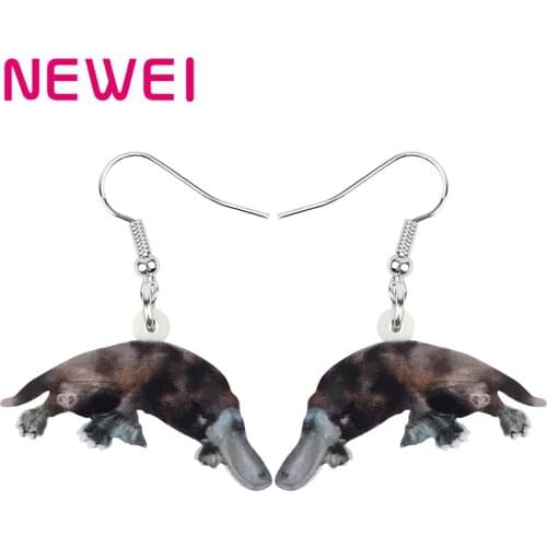 NEWEI Acrylic Australia Platypus Duckbill Duck Earrings Animal Drop Dangle Jewelry For Women Girl Teen Charms Hot Sale Gift Bulk