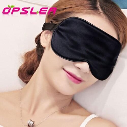1pcs Soft Silk Sleeping Eye Mask Sleep Mask Portable Office Travel Eyepatch Cover Shade Women Men Black Blindfold Eye Patch