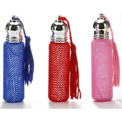 Empty Roll On Bottle Fashion Roller Ball Bottle Colorful Net rope Glass Bottle Perfume Jar 6ml Cosmetic Essential Oil Vial 25pcs