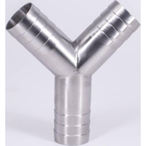 32mm 1.25" Hose Barb Butt Welding Y Shaped 3 Way SUS 304 Stainless Steel Sanitary Fitting Spliter Homebrew Beer Wine