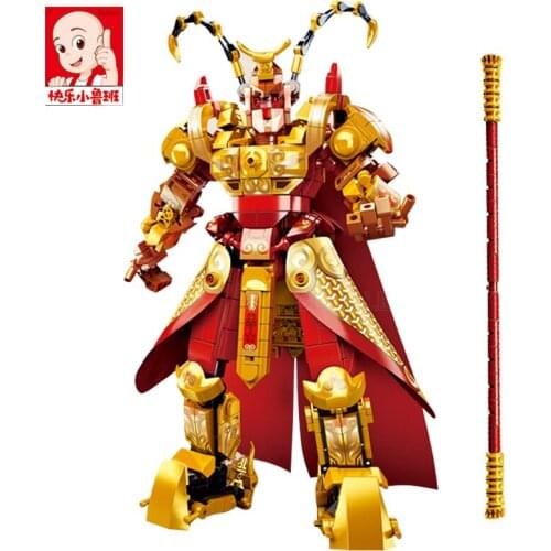 Sluban 615Pcs Creative Sun Wukong Mecha Building Blocks Robot Super Monkey King Fighter Weapon Figures DIY Bricks Toys Children
