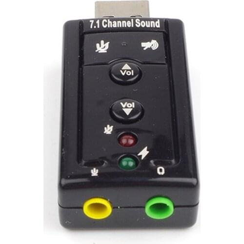 Usb Sound Card 7.1 Channel Usb External Sound Card 3D Surround Sound with Button Control Sound Card ONLENY