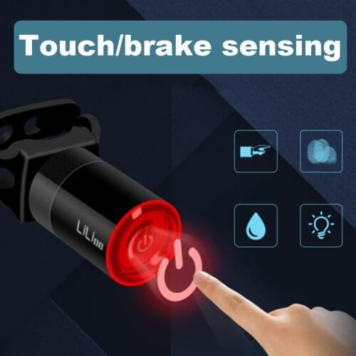 Bicycle Touch Smart Sensensing Taillight Brake Vibration Induction Bike Rear Light USB Rechargeable MTB Road Bicycle Tail Light