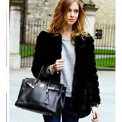 Xulanbaby Black Fur Coats