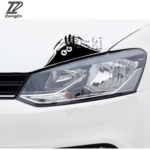 ZD 1pc Peeking Monster Car Headlight Trunk Box Door Stickers For VW polo passat b5 b6 Mazda 3 6 cx-5 Toyota corolla Ford focus 2