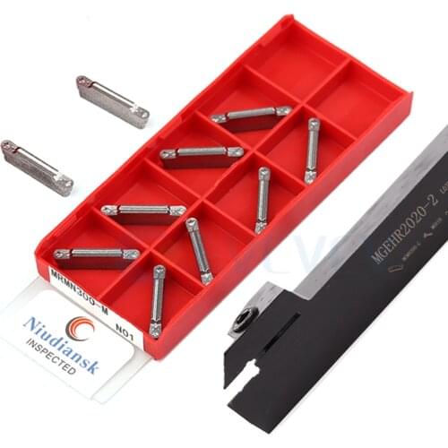 1Pc MGEHR MGEHL 2020 CNC Lathe Machine Tool Outer Diameter Cutting Tool Holder +10Pcs MRMN200 Carbide Blade Firm Durable Seismic
