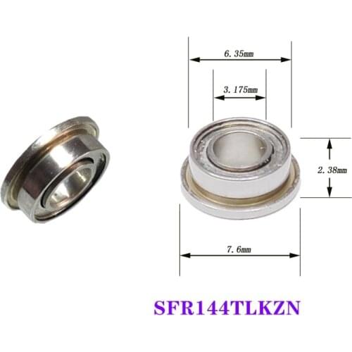 10pcs high speed ceramic ball WH Handpiece Dental bearing SFR144TLZN 3.175x6.35x7.6x2.38mm stainless steel hybrid flange bearing