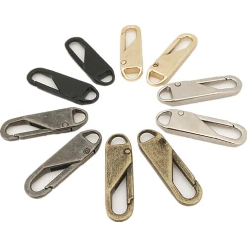 2Pcs Bag Zipper Tags Zipper Repair Tool Metal Zipper Head Replacement Pull Tab Fixer Zipper Slider DIY Sewing Craft Detachable