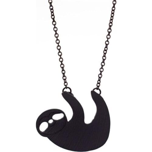 4 Colors Trendy Sloth Necklace Gold Color Silver Color Bradypus Jewellery Pendant Necklace Women Steampunk