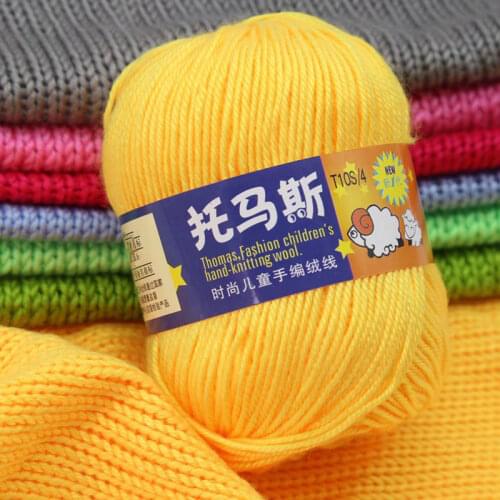 50g/ball 135m Cheap Knitting Yarn China Crochet Organic Baby Wool Yarns Skein Eco-Friendly Dye High Quality