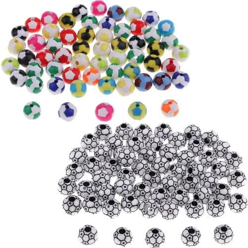 60pcs Soccer Ball Beads Football Beads Resin Seed Beads for DIY Jewelry Making