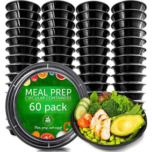 750ml Disposable Lunch Box Stackable Round Plastic Salad Bowl Refrigerator Microwave Tableware Food Storage Container Lunch Box