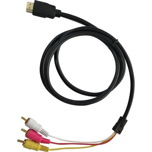 5 Feet 1080P HDTV HDMI-compatible Male to 3 RCA Audio Video AV Adapter Converter Connector Component Cable Lead For HDTV