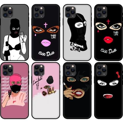 Black tpu case for iphone 5 5s se 6 6s 7 8 plus x 10 cover for iphone XR XS 11 pro MAX case Masked Goon Thug Life Teared Girl