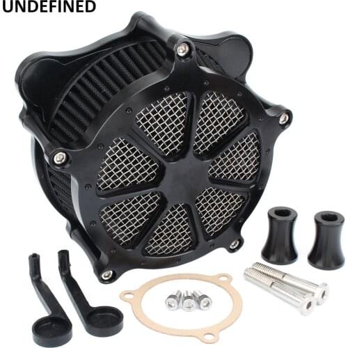 Black Air Filter Contrast Cut Air Cleaner Intake System for Harley Touring Road King 2008-2016 Dyna FXDLS Softail Fatboy S 2017